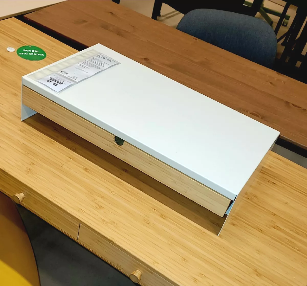 ELLOVEN Monitor stand with drawer, white - IKEA