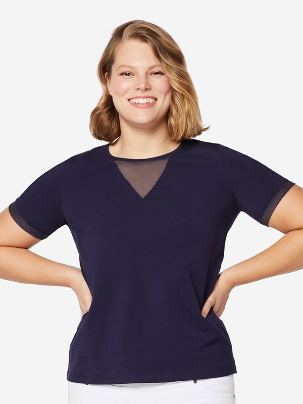 andmary ♡ Avrill ribbon tops WynneLayers Striped Curved Hem Top - 23340403 | HSN