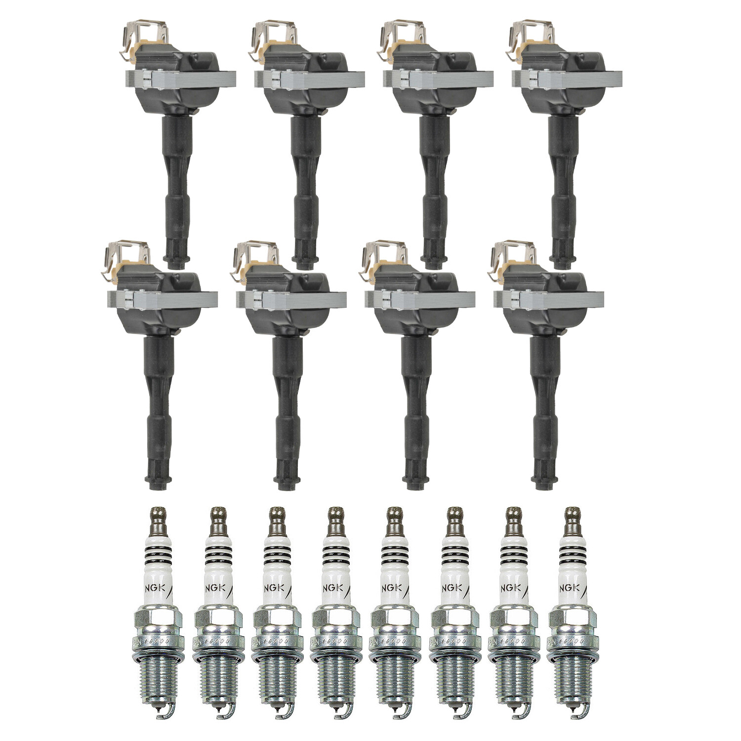 Bosch 8 Ignition Coil NGK 8 Iridium IX Spark Plug Kit For E32 E34 A8 Quattro V8