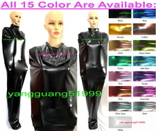 Black Shiny Metallic Mummy Costumes Sleeping Bags Unisex Jumpsuits Bodysuit F421