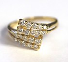 14k Yellow Gold 0.96ct Diamond Cluster Ring 4.6g Vintage Estate Womens 10 — photo 1