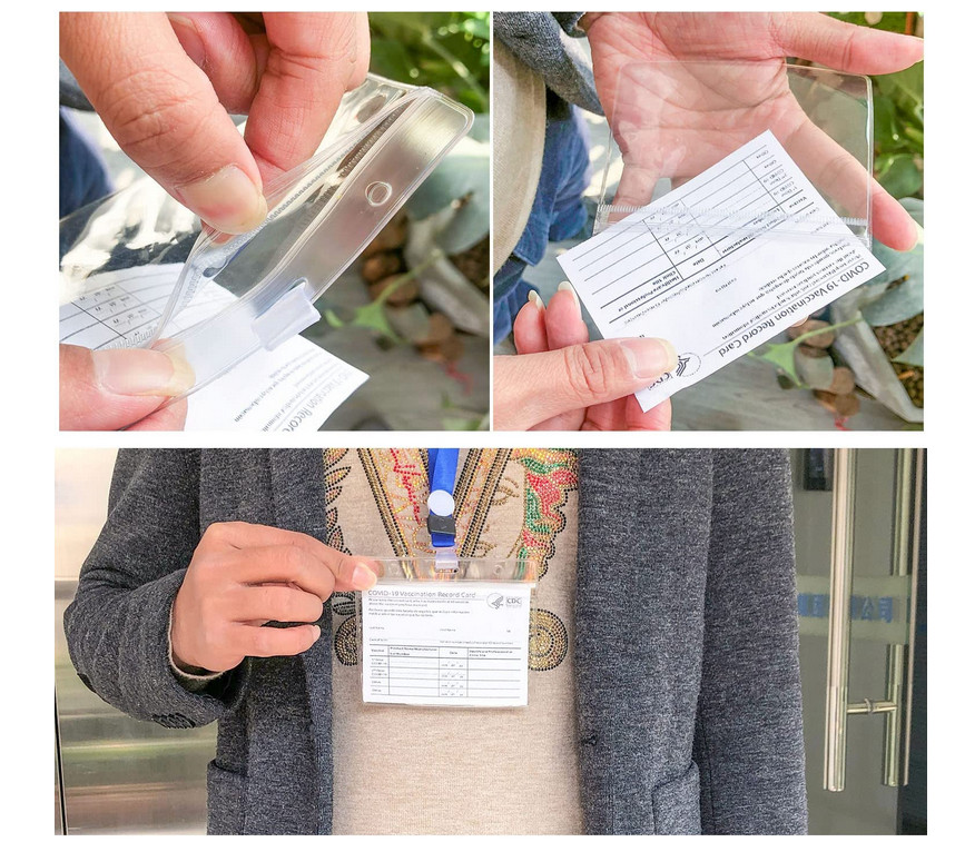Vaccine Card Holder/Protector Waterproof - 4X3 Clear with Lanyard - 10 Pack image 5