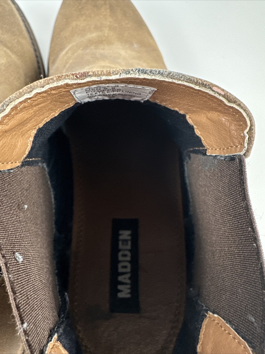 MADDEN Mens Brown Cushioned Goring Maxxin Round Toe Block  display picture 3