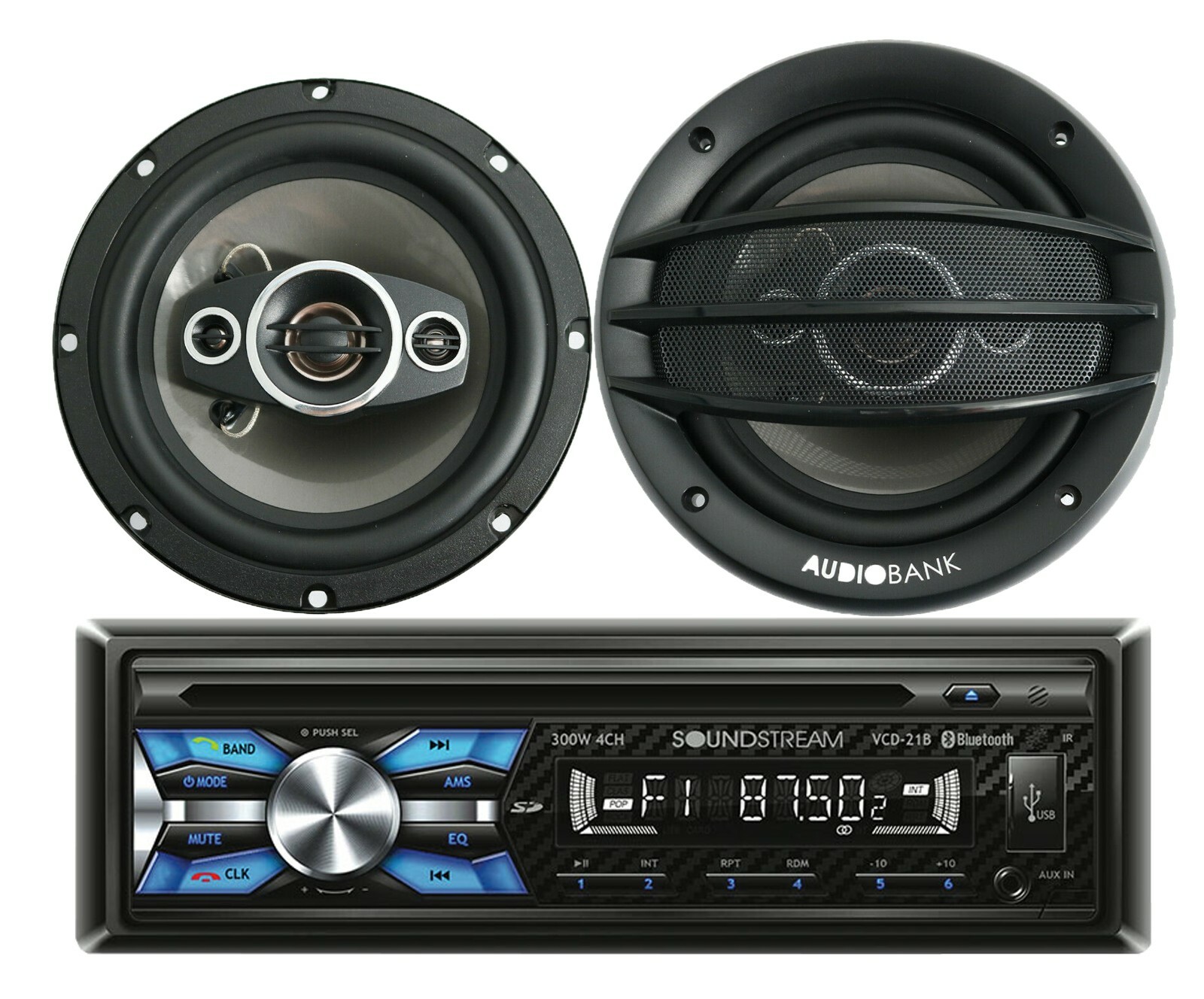 Receiver+ 2x Audiobank Ab-630 6.5" Speakers