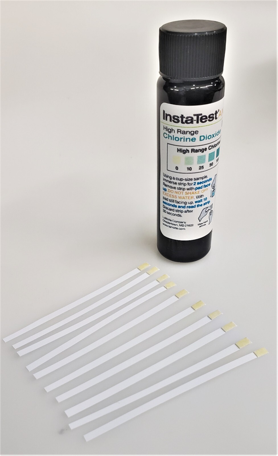 Chlorine Dioxide Single Factor Test Strip 0500 ppm 10pcs Half