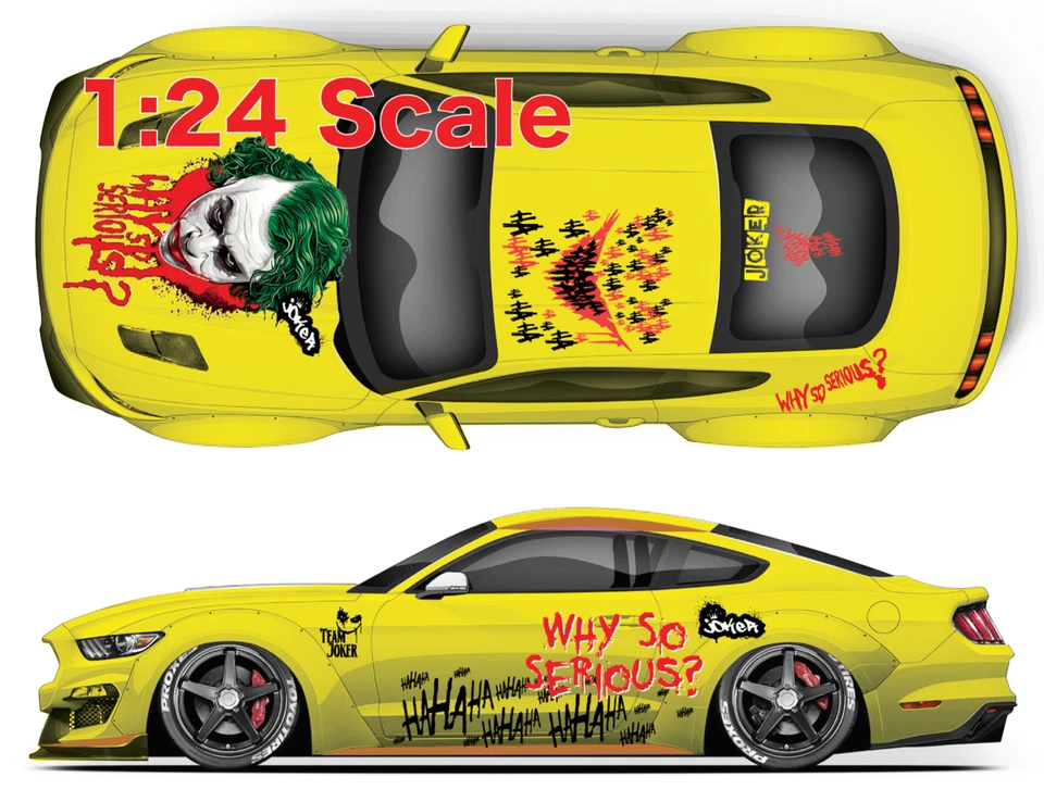 Joker Water Slide Decal White Toner 1/24 - 1/28 RC Model Dicast Hot!!! #360 - Image 2 of 4