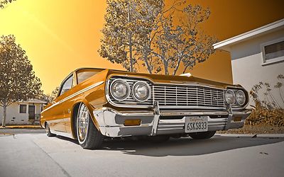 しろみ〜 CarTuned 64 Chevy Impala ローライダー 1964 Chevy Impala Lowrider Diecast - CarTuned Series 3 Yellow