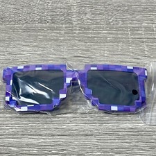 Minecraft Style 3D Blocks Purple Mosaic Sun Glasses. Brand New.