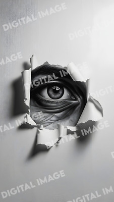 Digital Art Picture Image Photo Wallpaper Background Desktop - Eye Ripped Paper