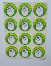 1980's Vintage Trend Scratch and Sniff Glossy Egg Custard Stinky Stickers Sheet