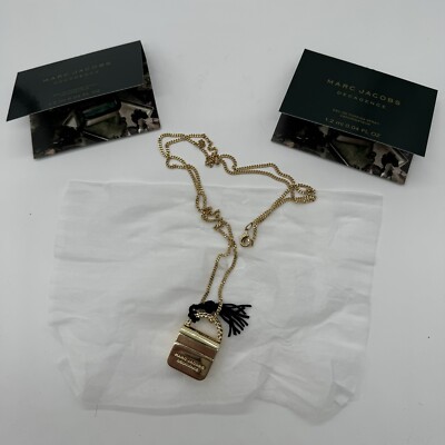 Marc Jacobs Decadence Gold Tone Pendant Purse w/ Chain 32'' and Green Tassle NEW