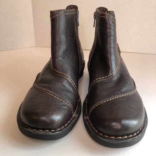 Clarks Brown Leather Zip Ankle Boots 