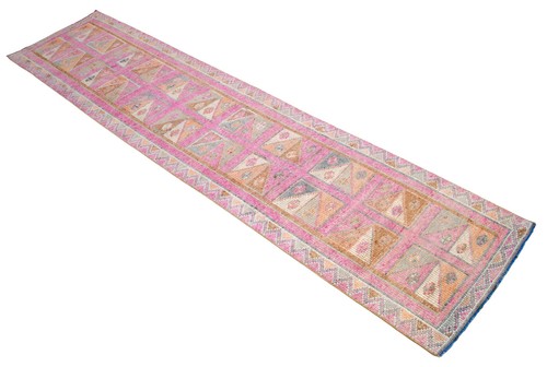 Turkish Runner Rug, HandMade Rug, Tribal Rug Ethnic Rug 3 x 12 ft Kitchen Runner - Picture 5 of 11