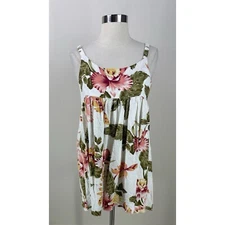 Sunny Island Hawaii 100% Rayon Floral Strappy Top Size 14
