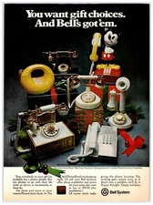 BELL SYSTEM MICKEY MOUSE TELEPHONE DESIGNS Vtg 1970's 8" X 11" Magazine Ad M199