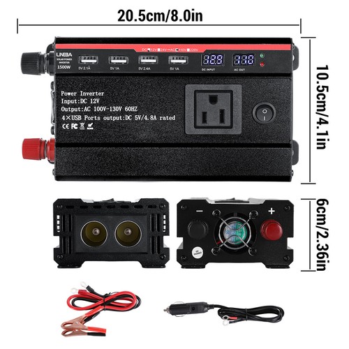 Sine Wave Inverter 1500W 2500W 5000W rated 12V 24V To 110V Power Solar Converter - Picture 59 of 63