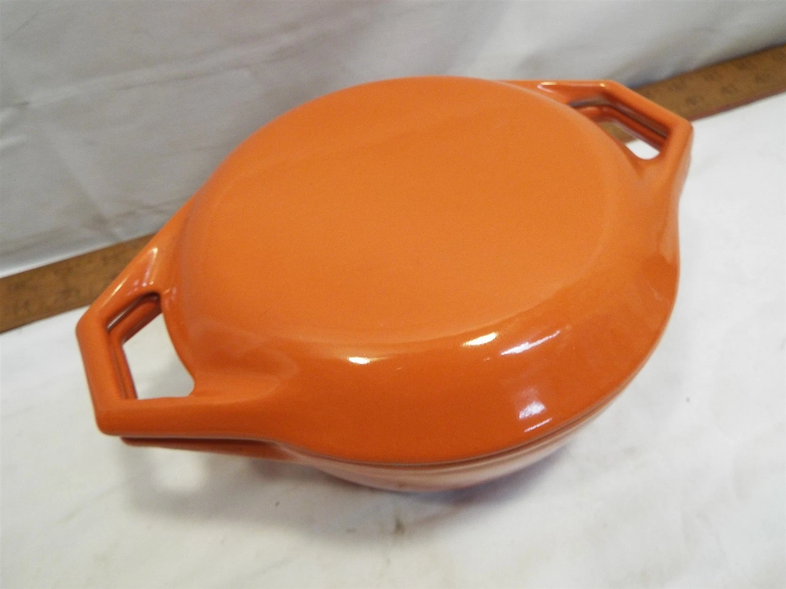 Copco D1 Small Orange Enamel on Cast Iron Dutch Oven with Lid MCM Michael Lax
