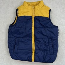 Janie and Jack Reversible Puffer Vest Boys 3-4 Blue Yellow.