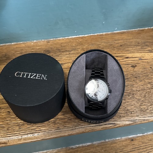 Citizen Eco-Drive Men's Nighthawk Chronograph Watch Black WR 200 With Box - Picture 17 of 17