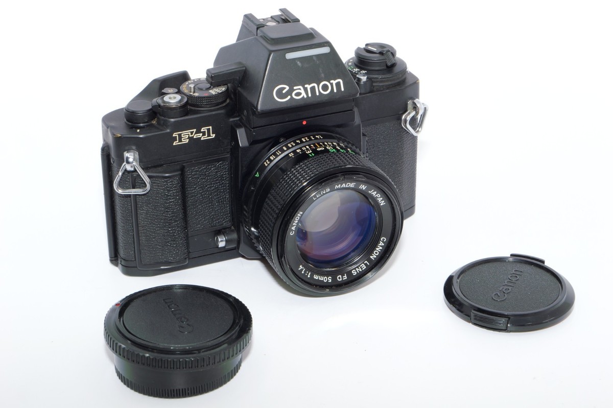 Canon NEW F1 with AE Finder 35mm SLR Film Camera. 50mm 1.4 FD Lens