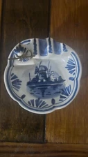 Vintage Delft Blue Ceramic Ashtray – Holland Hand Painted
