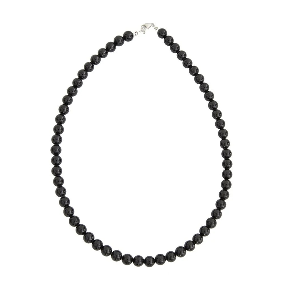 Collier Onyx avec pierres boules de 8mm pour un style minimaliste affirmé