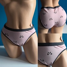 Vtg 2015 Victoria s Secret Cotton Pink Black Bows Panties Briefs Sz S HTF RARE