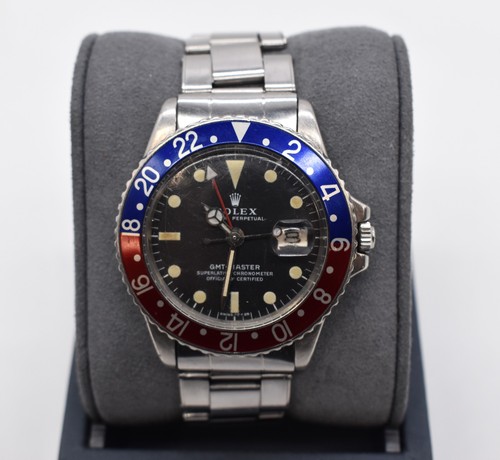 Vintage 1972 Rolex GMT-Master 1675 Stainless Steel Pepsi Dial Wristwatch - 40mm