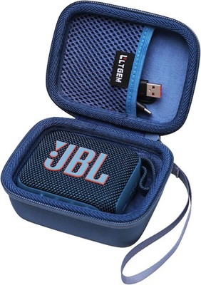 LTGEM Case für JBL Go 4 & Go 3 - Blau Hart Reiseetui für Wasserdichten Lautsprecher