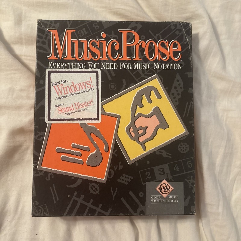 Music Prose 2.0 — Everything You Need for Music Notation — 3.5” Floppy Disks PC