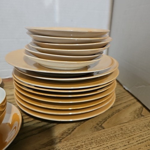 Noritake M Morimura handbemalt Teller Tassen irisierend Glanzgeschirr orange perle - Bild 9 von 12