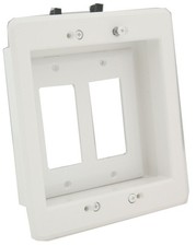 LVU2W-1 Recessed Low Voltage Mounting Bracket with Paintable Wall Plate, 2-Gang,