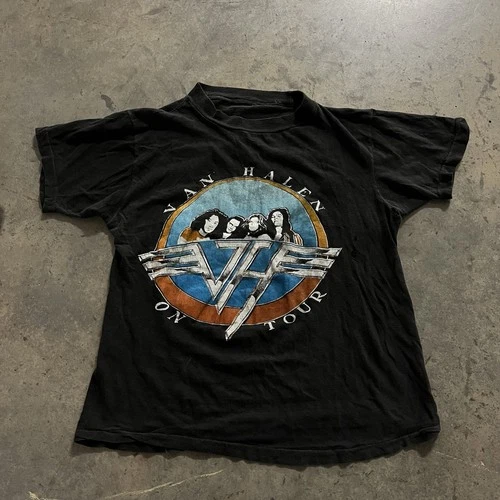 Vintage 1980s Van Halen On Tour Original Rock Tee Shirt 80s 1980s vintage concert t-shirt, vintage, single stitch, B+ condition
