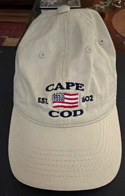 Beige Cape Cod EST. 1602 Embroidered American Flag Adjustable Men's Cap