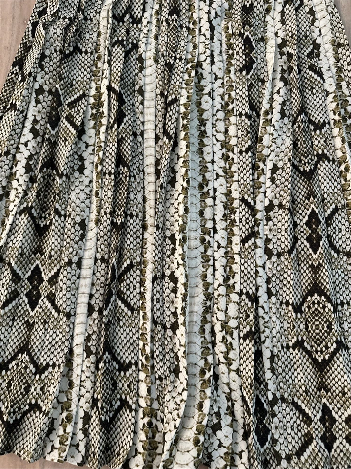 NUEVO CON ETIQUETAS J.Crew Falda Mujer Talla 2 Piel de Serpiente Estampado Animal Plisada Forrada Longitud MIDI Foto 2 de 4