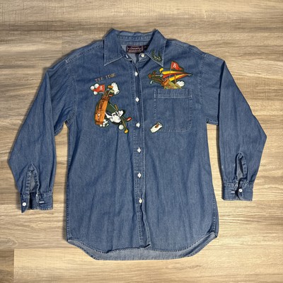 Authentic Champa Studio Golf Theme Denim Button Up Shirt Design In Italy