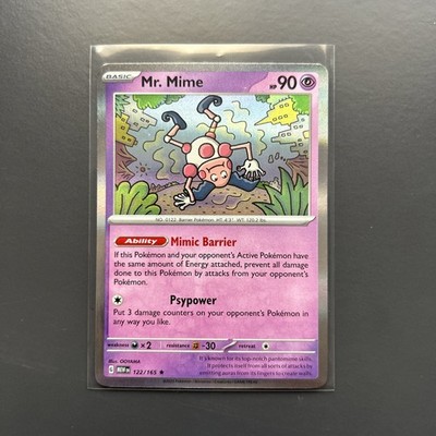 Mr. Mime 122/165 Holo Rare Scarlet & Violet 151 Pokemon Pack Fresh Near Mint NM