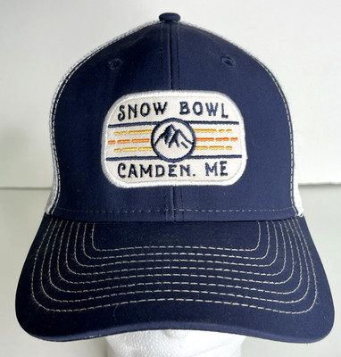 Ouray Camden Snow Bowl Blue White Hat Snapback Cap Trucker Maine Skiing OSFM