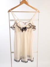 Victoria s Secret Cream Babydoll Lace Slip Dress Size S Y2K Lingerie Rare