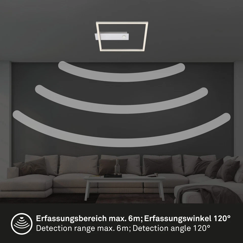 Deckenleuchte Briloner Frame LED mit Bewegungsmelder Silber Deckenlampe - Bild 4 von 4