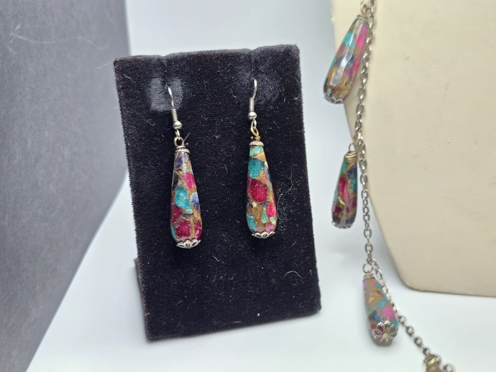 Ruby Sapphire Emerald Composite Sterling 925 Jewe… - image 6