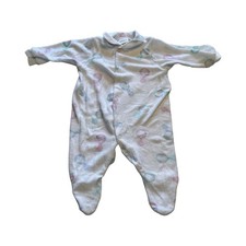 Vintage 80s Carter's White Rattles Terry Cloth Footie Pajamas Sleeper Snap 0-3m