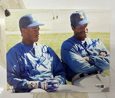 Ken Griffey Jr & Ken Griffey Sr Signed 8X10 photo Seattle Mariners AUTO JSA COA