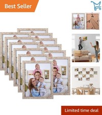 8x10 Rustic Picture Frames Set of 12 Wall Tabletop Decor Distressed Beige