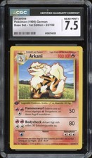 1999 Pokemon GERMAN 1st Edition Base Set Arkani-Arcanine 23/102 CGC 7.5 NM +
