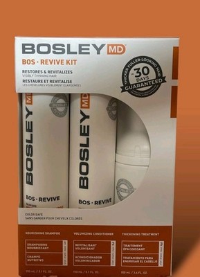 100% AUTHENTIC. Bosley MD Bos Revive Kit Color Safe 30 Days Kit. Brand New