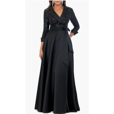 Xscape Evenings Sequin Long Sleeve Tux Ballgown (new) Sz 10 $298.00 retail