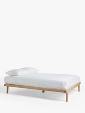 John Lewis Bow Platform Bed Frame, Double, Oak/Natural R20