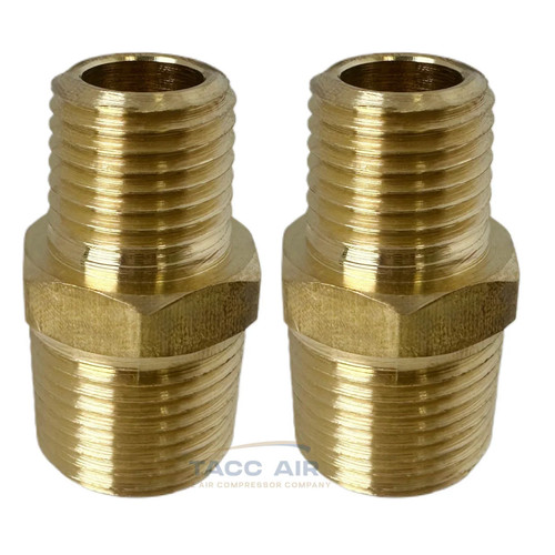 2PC Brass Pipe Reducer Nipple Fitting 3/8" NPT x 1/4" NPT Male Adapter Increaser