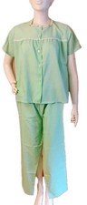 VTG 60's "Katz" Mint Green Long PJ Set